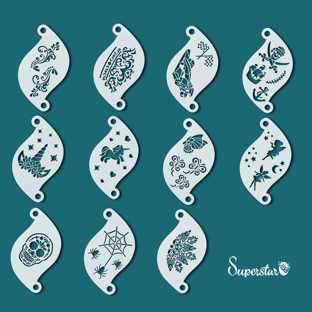 Superstar | Face Paint Stencil SET 2