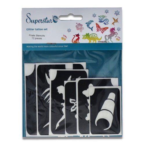 Superstar | Pirate Glitter Tattoo Stencils (12 pcs)
