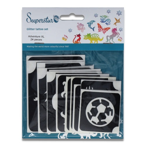 Superstar | Adventure XL Glitter Tattoo Stencils (24 pcs)
