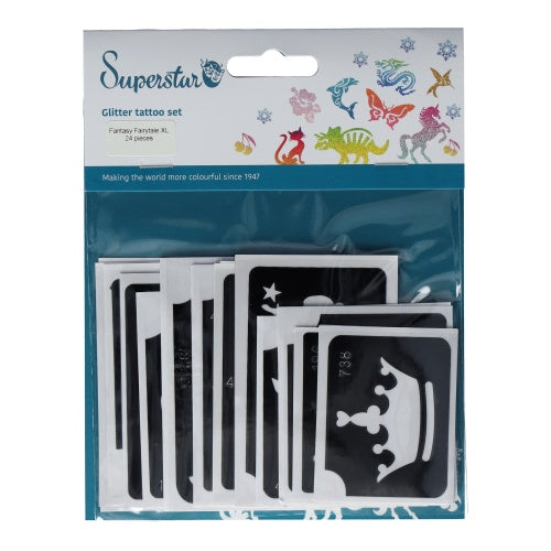 Superstar | Fantasy Fairytale XL Glitter Tattoo Stencils (24 pcs)