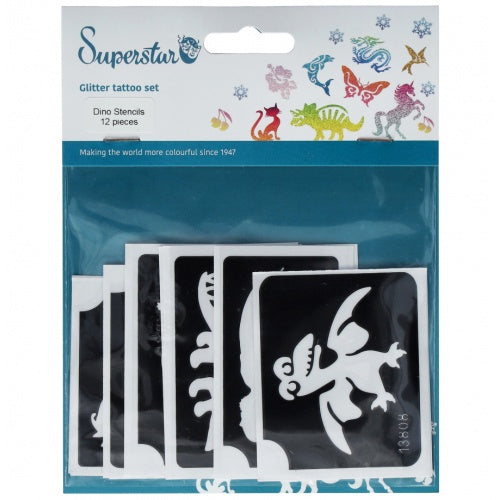 Superstar | Dino Glitter Tattoo Stencils (12 pcs)
