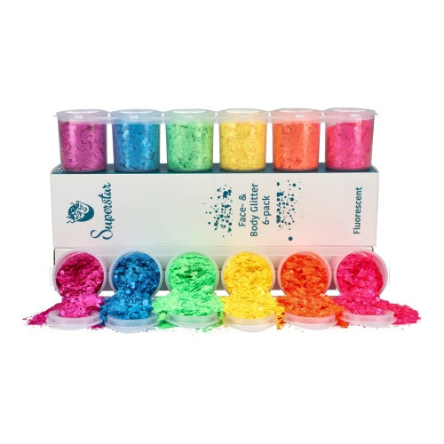Superstar | Fluorescent Chunky Glitter Mix 6-pack 130 ml