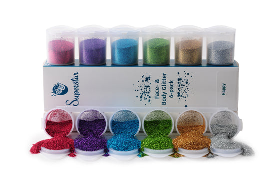 Superstar Happy Fine Glitter Mix 6-pack 90 ml