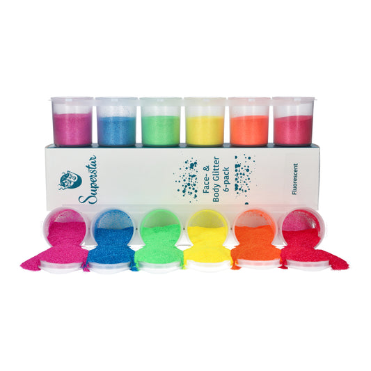 Superstar Fluorescent Fine Glitter Mix 6-pack 90 ml