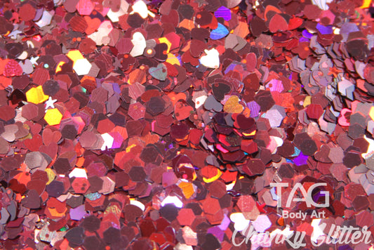TAG Body Art | Red Chunky Glitter | 10g