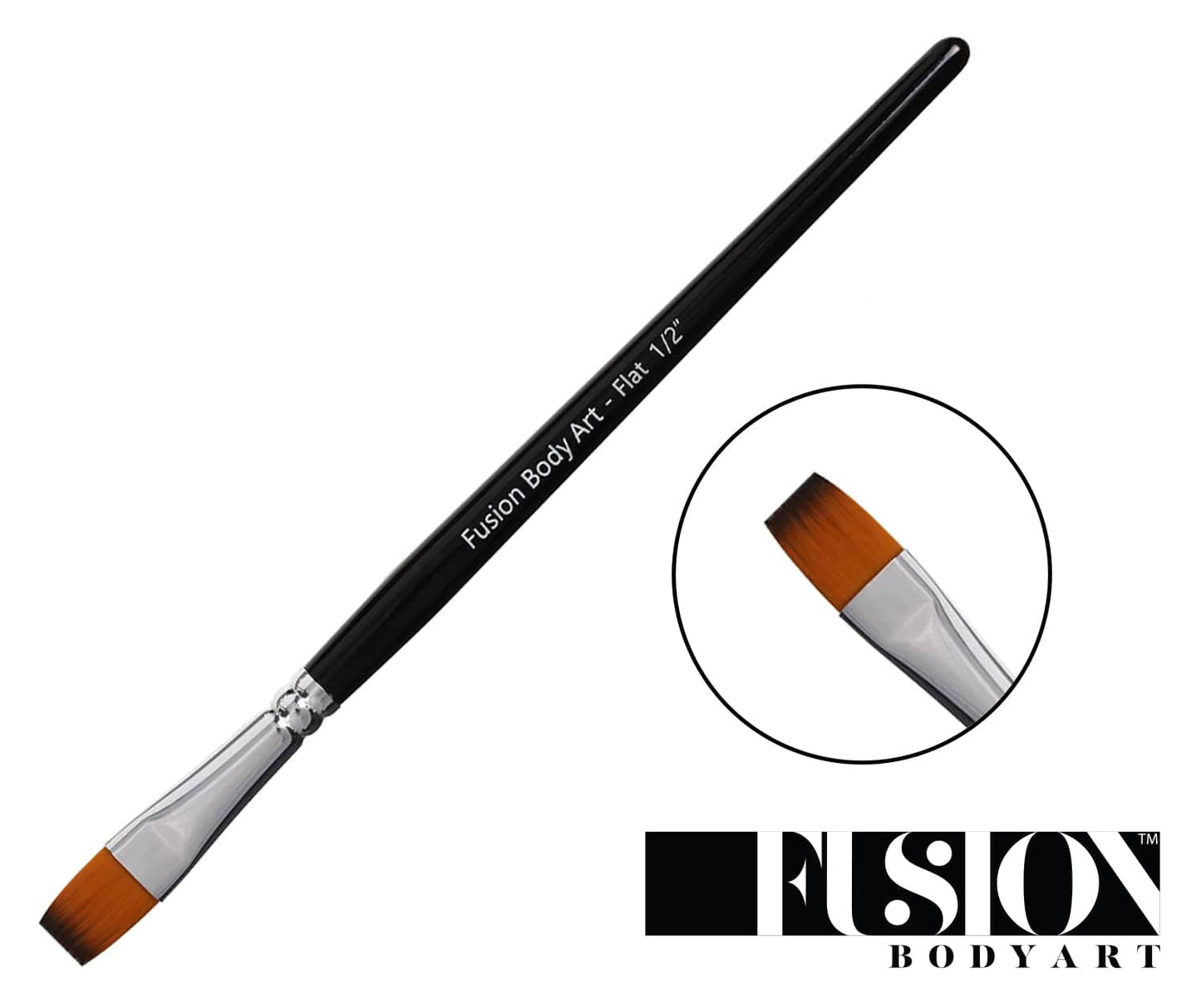 Fusion Body Art | Professional Face Paint Brush - 1/2 Inch Flat