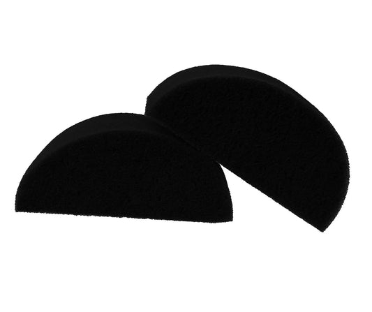 Fusion Body Art | Half Round Face Paint Sponge | Pure Black Soft 2PK