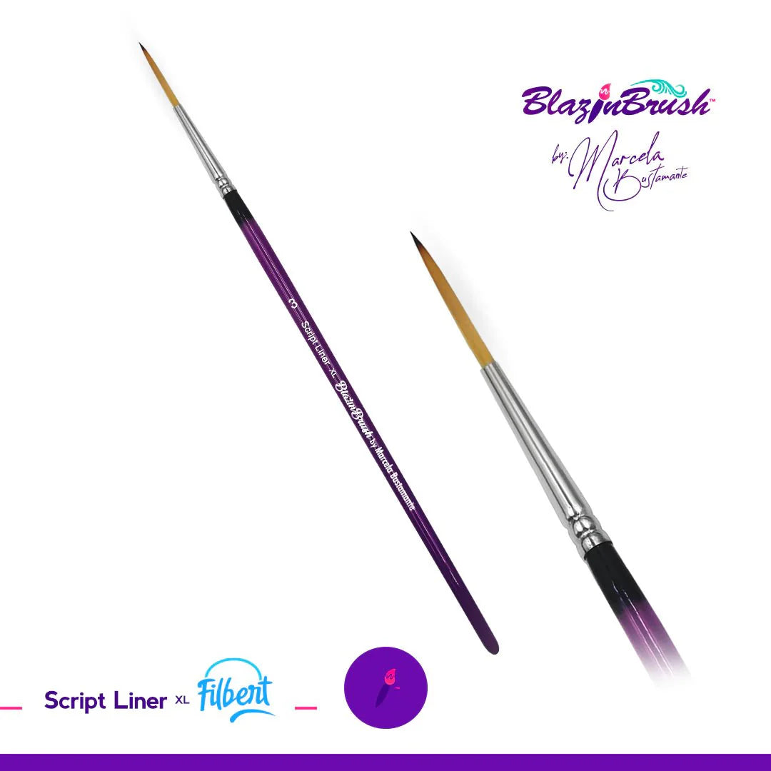 Blazin Face Painting Brush by Marcela Bustamante | Script Liner 3XL