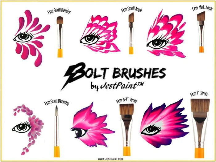 BOLT | Face Painting Brushes by Jest Paint - Medium FIRM Angle 5/8 inch