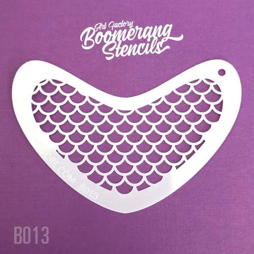 Boomerang Face Paint Stencil by Art Factory | Mermaid Scale - B013