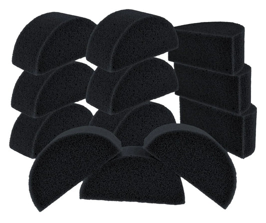 Fusion Body Art - Half Round Face Paint Sponge | Charcoal Black 12PK