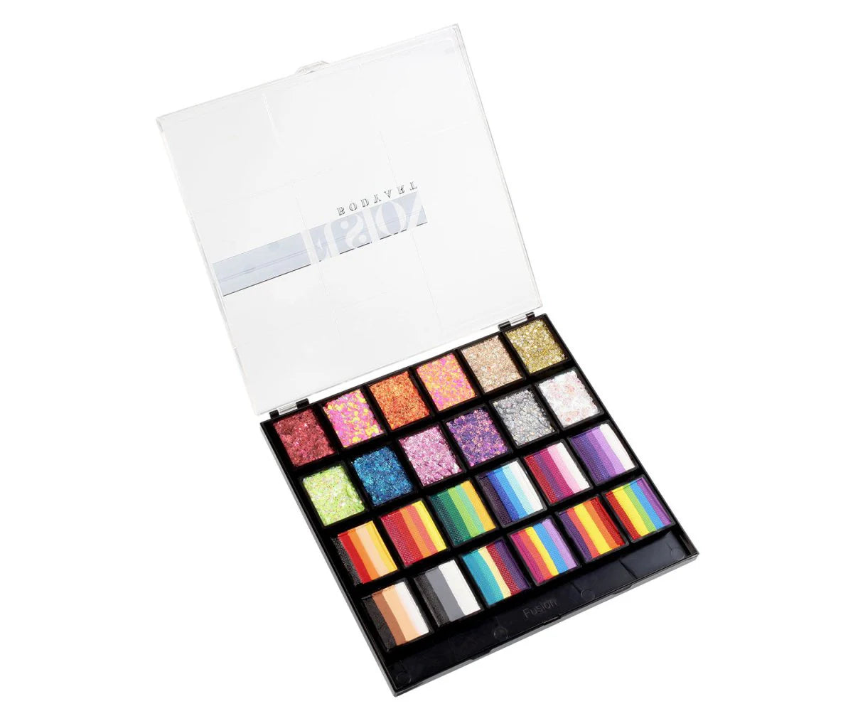 Fusion One Stroke & Glitter Cream Palette | Rainbow Party