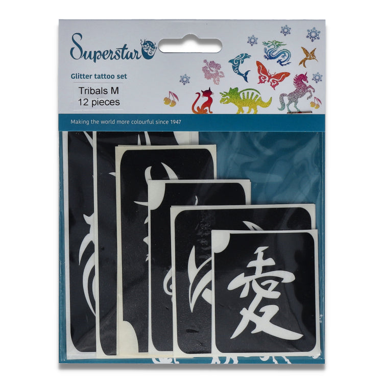 Superstar | Tribals Glitter Tattoo Stencils (12 pcs)