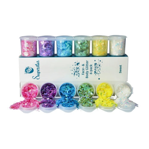 Superstar | Sweet Chunky Glitter Mix 6-pack 130 ml