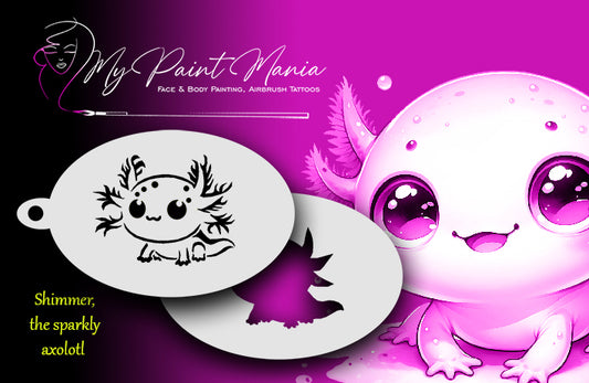 My Paint Mania | The Sparkly Axolotl Stencil