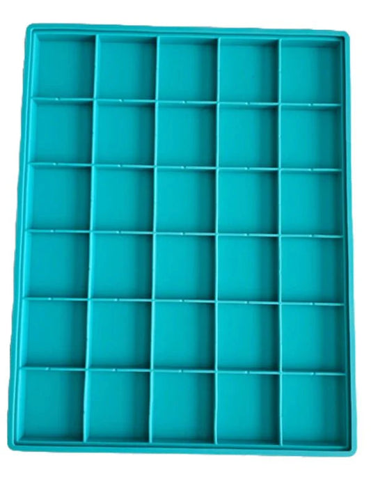Blazin Brush | 30 Slot Silicone Insert with Mirror Lid | Chroma Caddy MAX | Deep Ocean
