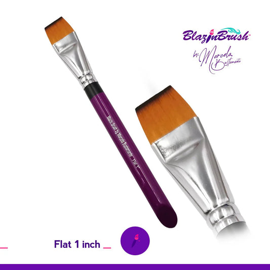 Blazin Face Painting Brush by Marcela Bustamante | 1 Inch Flat
