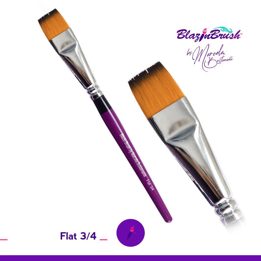Blazin Face Painting Brush by Marcela Bustamante | 3/4 Inch Flat