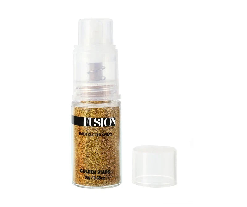Fusion Body Art | Glitter Pump Spray | Golden Stars - Holographic Gold