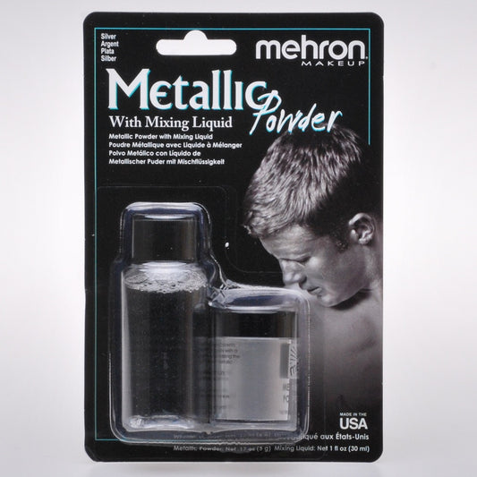 Mehron Metallic Powder | Silver with Mixing Liquid