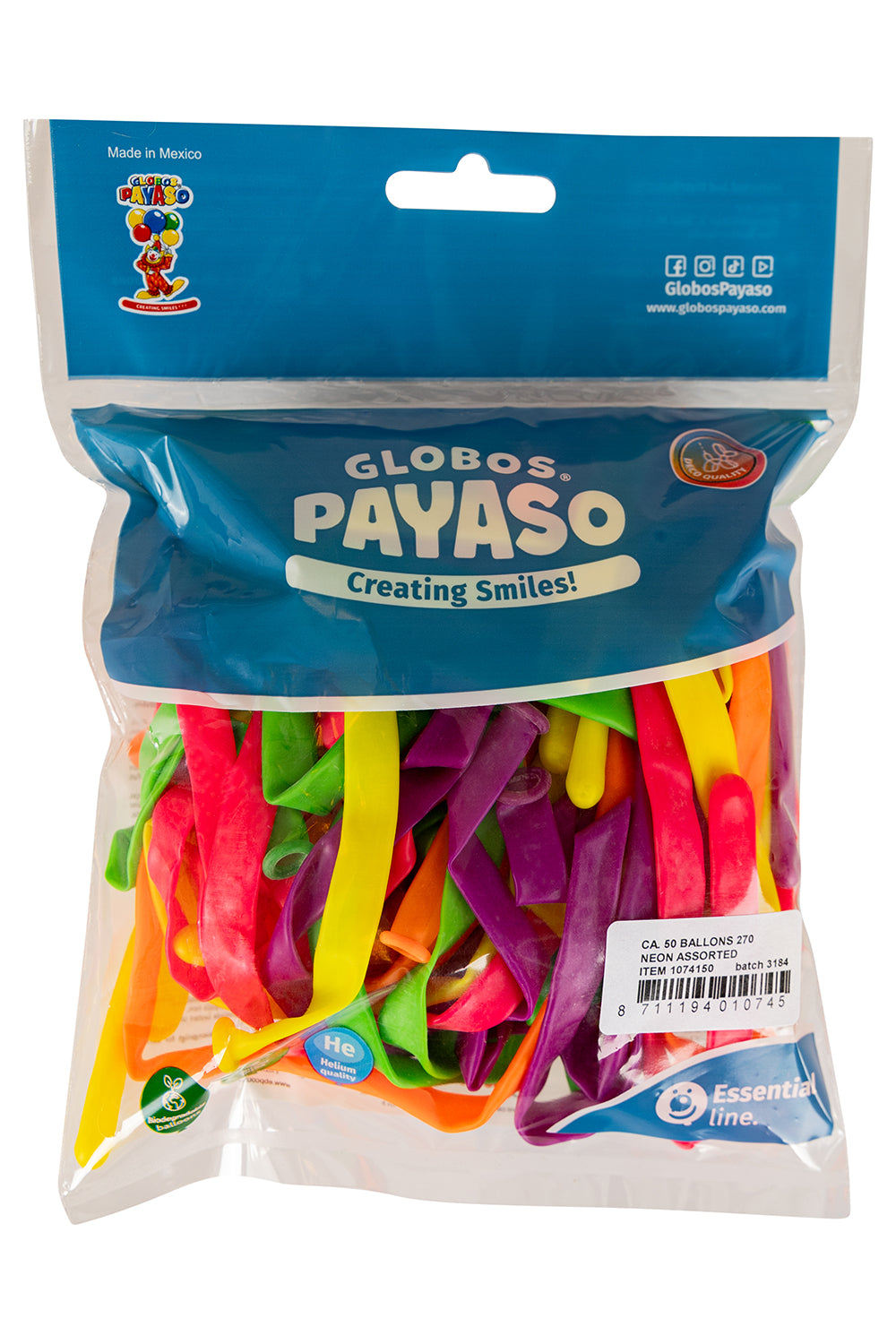 Assorted NEON Modelling Balloons | 260 Latex | 50