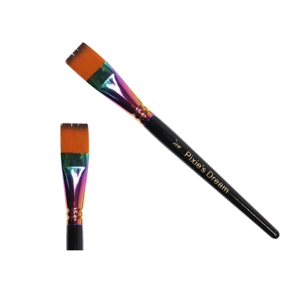 Pixie's Dream Flat Rainbow Face Paint Brush 3/4 Inch