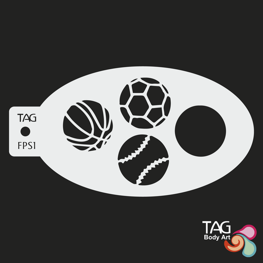 TAG Body Art | Sports Balls Stencil