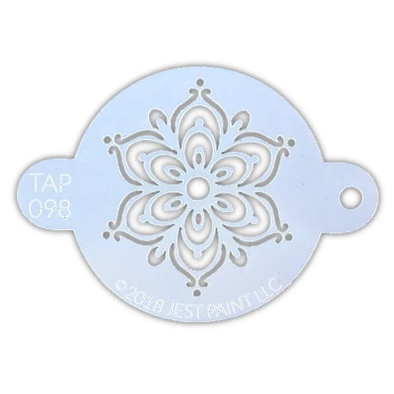 TAP 098 Face Painting Stencil | Full Henna Fancy Flower